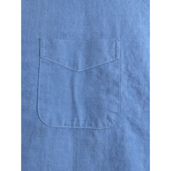 VTG LL Bean Mens Blue Short Sleeve Button-Up Shirt Size 17 1/2 USA Single Stitch - Picture 6 of 9